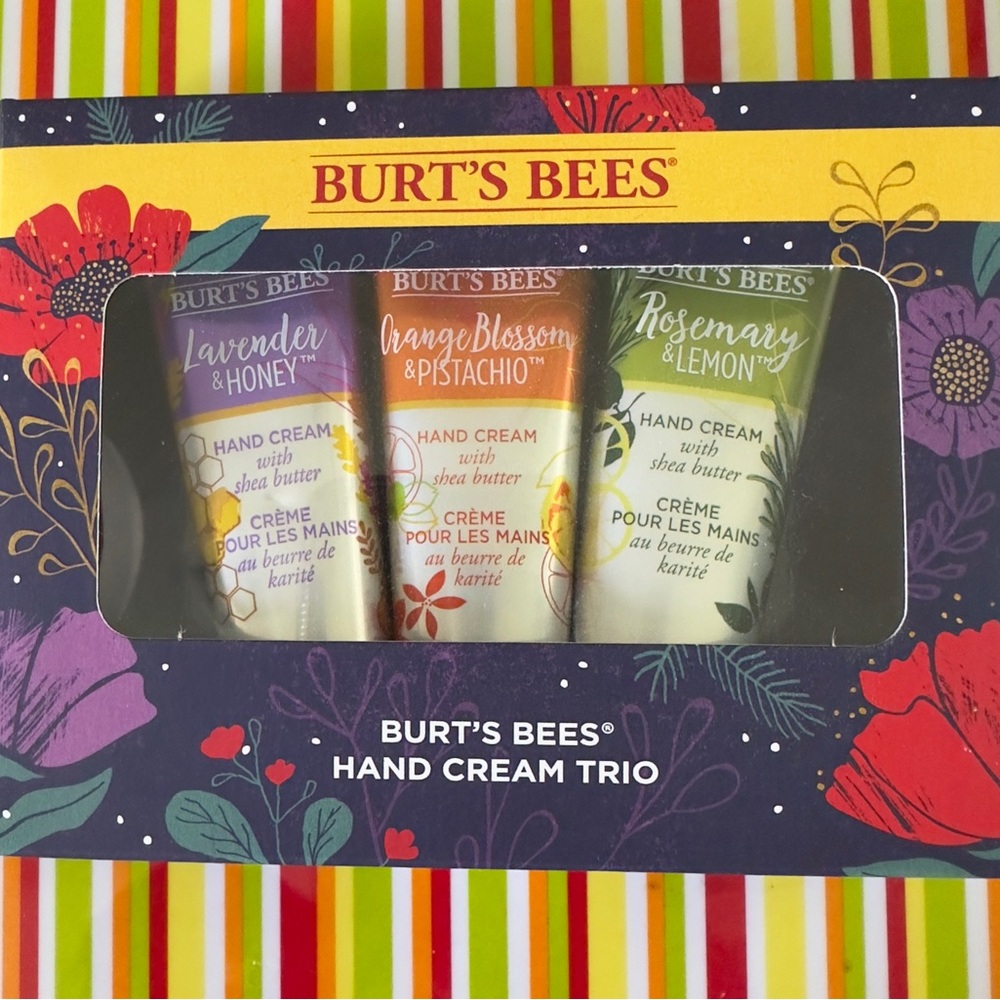 BURTS BEES Hand Cream Trio (3 tubes) Holiday Gift Set w/ shea butter NWT